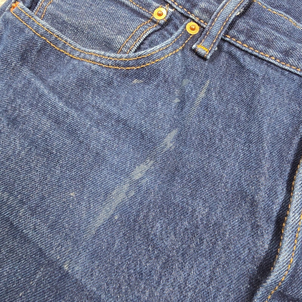 Levi's 501 Jeans Men 35x32 (Fits 32x29) Dark Wash Button Fly Straight Leg Rugged - Picture 8 of 14